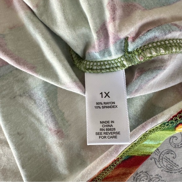 Logo by Lori Goldstein Colorful Abstract Long Sleeve Tunic Top 1X - Picture 8 of 8